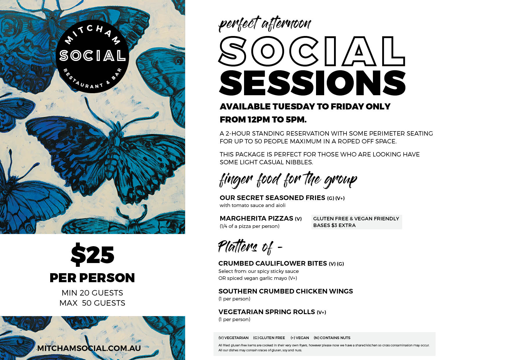 Social Sessions Menu JUNE 2026
